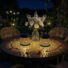 Outdoor Wall Lamps,Solar LED Wall Lamp, Hollow Pattern Projection Light For Outdoor Garden Fence Courtyard Decoration - Diamond-shaped Mandala Wall Lamp - View 3