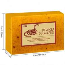 Jabón exfoliante y aclarante de cúrcuma y ácido salicílico, de limón, cúrcuma y ácido salicílico,Jabón de Aceite Serpiente de Cascabel  Jabón Cosmético, Jabón de Aceite de Vibora de Cascabel. - Amarillo - Ver 2