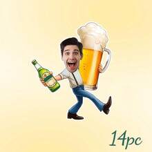7/14/21pcs Custom Photo Beer Banner, Funny Personalized Face Pull Flag With Beer Glass & Bottle,Party Decoration For Boy's Birthday, Bachelor Party - Multicolor - View 10