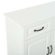 160 Cm Sideboard Cabinet In MDF With Storage Doors - White - View 3