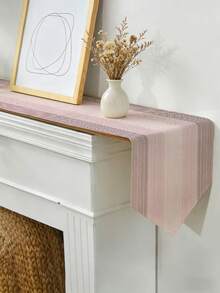 1pc,Crafted Table Runner,Modern Gradient Triangular Table Runner,Minimalist Striped Pattern Table Runner,Pointed Asymmetrical Tablecloth,Suitable For Dining Table,Coffee Table,Home Decor,Durable Kitchen And Restaurant Decoration,Dining Table Decor - Soft Matte Powder - View 5