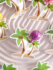 50pcs/Pack National Day Souvenirs, Paper Lollipop Cards, Palm Tree Shaped Coconut Candy Boxes, Saudi National Day Palm Tree Candy Boxes, Small Decorative Hanging Gift Boxes - View 8