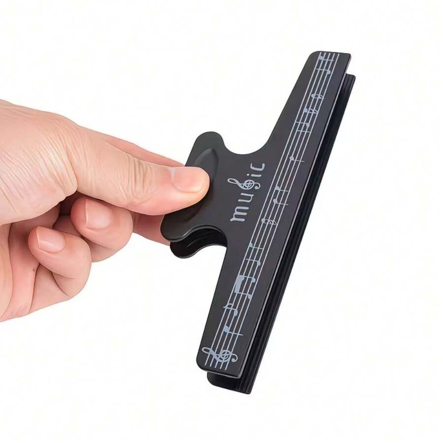 Premium Music Score Clip, Musical Note Design Sheet Music Holder, Instrument Accessory, Durable ABS Material, Strong Grip, Suitable For Music Class, Daily Use, Music Gift, Ideal Choice For Music Lovers - Black - View 1