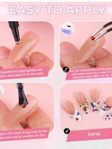 Strass de Cristal para Arte de Unhas, 12 Estilos Feitos à Mão, Gemas de Strass Coloridas de Base Plana, Adequadas para Unhas, Rosto e Olhos - Multicolorido - Ver 7