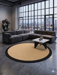 Runder Boho-Teppich von Chilai Home mit Digitaldruck, natürlichem Jute-Look, gewebtem Muster, für Wohn- und Schlafzimmer, hergestellt in der Türkei, erhältlich in den Größen 60x60 cm, 80x80 cm, 100x100 cm, 120x120 cm und 160x160 cm. - Gelb - Übersicht 3