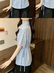 Women Blouses & Shirts - Baby Blue - View 10