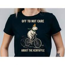 Camiseta Divertida de Capibara Sin Preocupaciones, Camiseta Sarcástica Sin Drama, Camiseta Gráfica con Humor de Introvertido, Ropa de Memes Divertida, Regalo para un Amigo Cansado - Negro - Ver 1