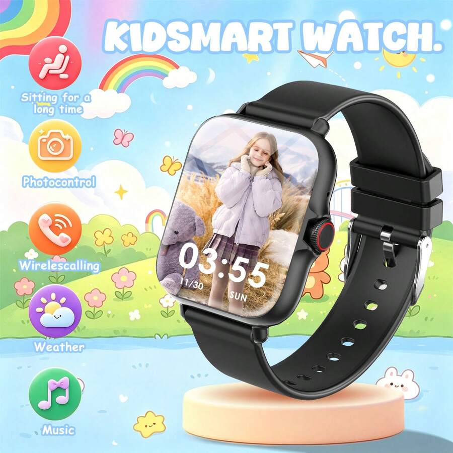 2026 New Kids Smart Watch, High Resolution Screen, Multiple Sports Modes, Pedometer, Activity Tracking, Music Control, Camera Control, Minimalist Design, Multi-Language, Ideal Gift For Children, Top Choice For Kids Gifts - 彩色 - 查看 1