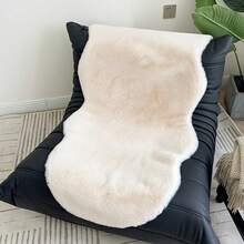New Store Offer Super Cute Faux Rabbit Fur Short Pile Ultra Smooth Delicate Touch Teddy Bear Shaped Soft Comfortable Carpet Mat For Dressing Room Machine Washable - White - View 9