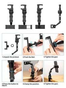 Soporte para teléfono multicolor y multifunción, soporte para teléfono en el espejo retrovisor del coche, soporte para teléfono en el reposacabezas del coche, soporte universal para teléfono en la cocina y el escritorio, soporte giratorio multifunción nuevo - A - Ver 10