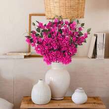 1/3/8pcs Artificial Silk Nine-Layered Flower Stems, 31 Inch Long Branches, Suitable For Tall Vase Floral Arrangements, Tabletop Decor, Home And Wedding Decoration - Red Violet - View 6