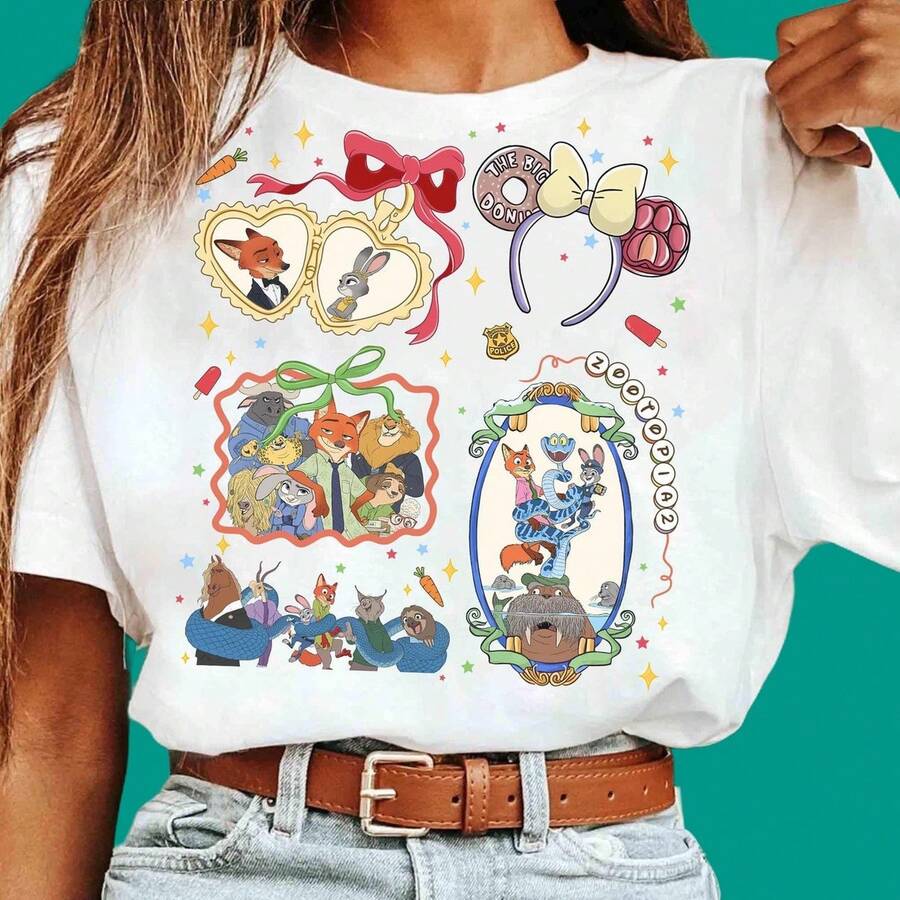 Z1ootopia 2 Personajes Divertido Lindo t1rend Conjunto a juego S1et UniS1ex Camiseta Sudadera T1EE B1aby Mono PR1emium DTF Estampado Regalo R11 - Blanco - Ver 1