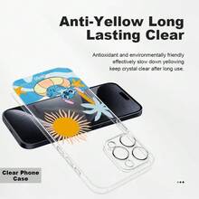 One Disney Lilo & Stitch Phone Case, Perfect For Summer, Cool And Cute Cartoon Anime Style, Unisex, Alien Puppy Design - Compatible With IPhone 17/17 Air/17 Pro/17 Pro Max, 16/16 Pro/16 Pro Max/16 Plus, 14, 15, 13, 12, 11, Mini, XS, XR, 7/8/6 Plus. Makes A Great Gift. - Clear - View 3