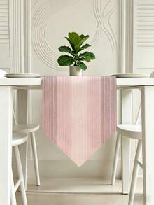 1pc,Crafted Table Runner,Modern Gradient Triangular Table Runner,Minimalist Striped Pattern Table Runner,Pointed Asymmetrical Tablecloth,Suitable For Dining Table,Coffee Table,Home Decor,Durable Kitchen And Restaurant Decoration,Dining Table Decor - Soft Matte Powder - View 9