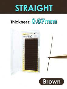 16 Rows/Piece Straight Eyebrow Extensions 0.07mm 0.10mm Mixed Color 9-11mm Matte Black Brown High Quality Natural Soft Create Beautiful Thick Eyebrows Eyelash Extensions Baby Curl Straight Eyelashes Makeup Tools Beauty Salon Improve Eyebrows - Black - View 13