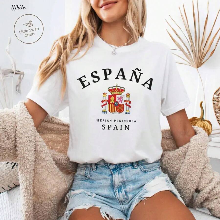 Spain Shirt, Spanish T-Shirt, Unisex Tee - White - View 1