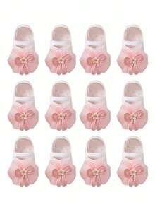 6 Pairs 0-1 Year Old Newborn Baby Socks, Summer Breathable Thin High Elastic Non-Binding Girls Home Pre-Walking Socks - Multicolor - View 12