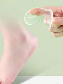 2 Pieces Of 4D Silicone Anti-Slip Heel Pads, Transparent Invisible Anti-Friction Heel Protection Pads, Specially Designed For Women - Clear - View 3