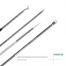 Set Alat Penghilang Komedo Stainless Steel - Kit Ekstraktor Jerawat, Pinset untuk Menghilangkan Jerawat dan Komedo Putih, Alat Pemeras Jerawat - Perak - View 8