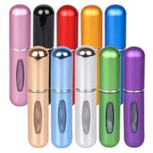 7 piezas Botellas atomizadoras de perfume de metal recargables de 5ml de color aleatorio con recarga inferior - Sin PVC, sin olor, contenedores de perfume mini portátiles - B - Ver 1
