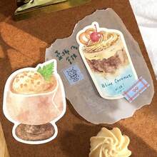 30Pcs Vintage Coffee Pattern Sticky Notes, Multi-Design Self-Adhesive Memo Pads, Retro Style Decorative Paper, Perfect For Diary, Scrapbook, Collage, DIY Crafts, Office, School Use And Back To School Stationery Supplies. - Multicolor - View 9