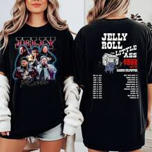 Jelly Roll Concert Shirt, Jelly Roll Tour 2026 Shirt, Little  Shed Tour Tee,Casual 100% Cotton Short Sleeve Tee For Men Women Mexican Street Daily - Black - View 1