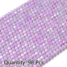 約 98 顆 4mm 馬卡龍尖頭水染刻面玻璃珠 DIY 珠飾手工串珠材料包，珠飾配件 - diy尖水染瓷 - 查看 12