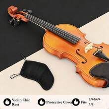 2Pcs Violin Chin Rest Pads, Violin Chin Rest Covers, Protective Covers, Suitable For 3/4 4/4 1/2 Violin Accessories - Black - View 6
