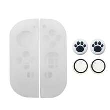 2 piezas Funda protectora + 4 piezas Juego de tapas para joystick, compatible con controles Joy-Con de Switch y Switch OLED, anti-caída, anti-explosión, anti-deslizante, anti-arañazos, anti-sudor, diseño ergonómico que mejora la sensación de control de juego - 2 fundas protectoras + 4 tapas para joysticks - Ver 12