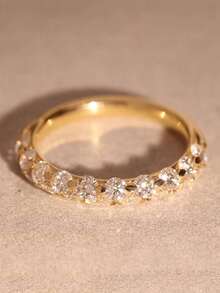 1pc Elegant Cubic Zirconia Ring, Suitable For Women, Suitable For Wedding, Engagement, Anniversary Party, Valentine's Day Gift - 1# - View 6