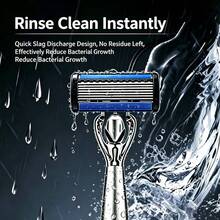 New 8-Layer Blue Manual Razor, Unisex For Men And Women, Popular Grooming Tool In Europe And America, Smooth Shaving, Portable Daily Travel Cleaning Shaving Set - Safety Tazor + Blade - View 8
