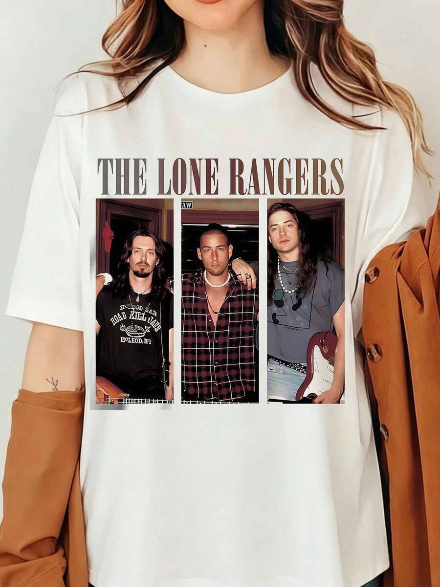 Maglietta unisex The Lone Rangers, eroe western vintage, stile festival cinematografico, festa rock retrò, cowboy classico, regalo per fan, maglietta americana retrò, regalo per lei, maglietta grafica - Bianco - Visualizzare 1