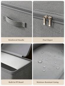 Extra-Large Stackable Fabric Storage Box With Lid, Versatile Space-Saving Organizer For Closets, Bedrooms, Kitchens, Durable Storage Bin Ideal For Books, Clothing, Bedding, Toys, Linens And Household - Multicolor - View 8