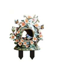Creative New American Country Style Floral Acrylic Garden Stake Yard Potted Plant Decor Ground Spike - A - View 1