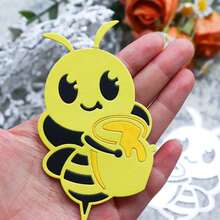 Cute Cartoon Honey Bee With Honey Pot Metal Cutting Dies, Layered Bug Die Cuts, Spring Insect Scrapbooking Card Making Embossing Template For Handmade Papercraft - A - View 4