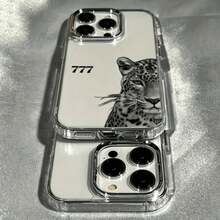 1個金屬透明極簡鏡頭保護防摔幸運豹紋777手機殼 個性化適用於 16 Pro Max 17/16 15/14 Plus/13/12/11 保護殼 Air - 彩色 - 查看 3