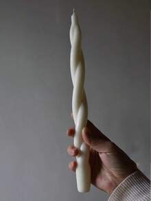 白色扭轉長柱螺旋香氛蠟燭，25cm/10英吋，大豆蠟製成，無煙，情人節裝飾蠟燭，燃燒時間40小時，高品質居家裝飾蠟燭，適用於婚禮裝飾、派對、浪漫生活、攝影道具、創意生日蠟燭，包含療癒蠟燭 - 桿蠟 - 查看 16