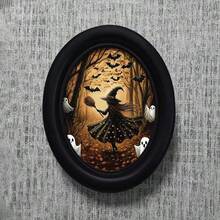 1件黑色哥德式復古橢圓形相框,手工藝品藝術,適合居家辦公室與節日裝飾,收藏家理想禮物,無需鑽孔 - 22 - 查看 8