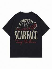 Herren Sommer Mode minimalistisches Buchstaben-Muster Rundhals Kurzarm T-Shirt | Basic Stil Straßen Lässig vielseitiges Top - nero - Visualizzare 3