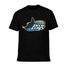 Tam-Pa-Bay-Rays Men's T-Shirt, Soft And Stretchy Cotton, Round Neck, Comfortable Slim Fit, Breathable And Durable, Basic For Everyday Wear, Office Or Casual Outings - 黑色 - 查看 7