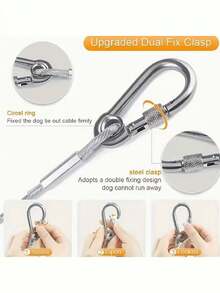 1 Set Tali Jemuran Stainless Steel Portabel untuk Mencuci Pakaian di Dalam/Luar Ruangan, Aksesori Berkemah, Kamar Mandi dan Asrama Pilihan Ideal - Tali Anjing - Serbaguna, Tali Kawat Baja Galvanis - Ketebalan 2mm - MultiWarna - View 6