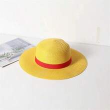 Topi Jerami Kostum Cosplay One Piece, Topi Jerami Pelindung Matahari untuk Orang Tua dan Anak, Topi Pertunjukan Bertepi Lebar - MultiWarna - View 2