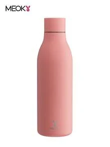 Meoky 17oz/500ml 不鏽鋼運動水壺－可樂造型保溫水瓶，橡膠塗層觸感光滑，雙層防漏金屬瓶，保溫保冷，適用於學校、健身房、旅行與運動的可重複使用水瓶 - 紅色 - 查看 1