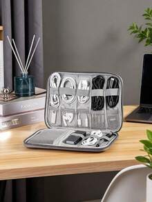 1 pieza Estuche organizador de cables de viaje con múltiples bolsillos para accesorios electrónicos, cables, cargadores y tarjetas de memoria - Bolsa portátil para equipo tecnológico para oficina y artículos esenciales de viaje (el diseño interior es aleatorio) - Multicolor - Ver 5