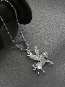 1pc Fashionable European & American Luxurious Creative Versatile Personalized Cartoon Shaped Necklace Pendant, Suitable For Men's Daily And Party Wear - Silver - View 2