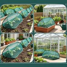 1 Conjunto de Cobertura de Rede Dobrável para Jardim, Tenda de Proteção Retrátil para Plantas, Rede Anti-Insetos e Anti-Pássaros, Adequada para Vegetais, Frutas, Flores, Mudas, Quintal e Jardinagem - Verde - Visão 9