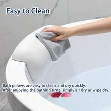 Bath Pillow Bathtub Pillow Bath Pillows For Tub Head And Neck Support Waterproof Bath Tub Pillows With Strong Non-Slip Suction Cups Relaxing Bath Accessories For Soaking Spa White - White - View 8