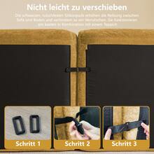 Sofa 204 cm aus Chenille fuer Zuhause - Gelb - Übersicht 9