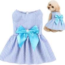寵物洋裝 狗狗衣服 貓咪洋裝 公主風寵物服飾 - 藍色 - 查看 10
