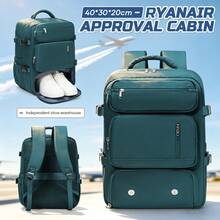 Ryanair 認可尺寸 40x25x20cm 機艙登機背包/手提包/短途旅行背包，可輕鬆放入座椅下方，適合 14 吋筆電，輕量通勤工作背包，時尚學生筆電包，短途商務旅行行李包，中性純色，旅行/行李箱/飛機認可背包，筆電背包，中性禮物。注意：此連結包含單個背包和背包套裝，請確保選擇您想要購買的款式 - 彩色 - 查看 16
